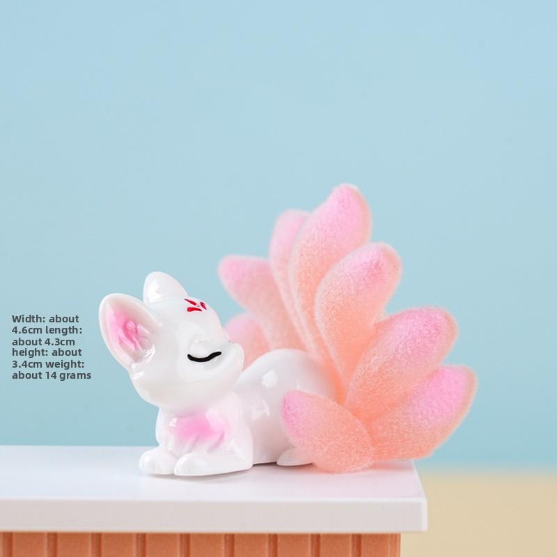 Ancient-style Figurine Decoration Item, Tuoshan Nine-Tailed Fox Creative Cute Ball Resin Artwork Cultural Gift