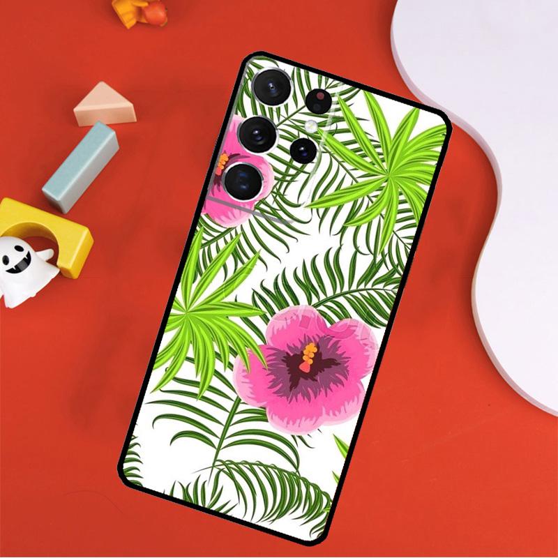 Tropical leaves Banana Leaf Phone Case For Samsung Galaxy S25 Ultra S24 Ultra S9 S10 S20 S21 S22 S23 Plus S24 FE Cover