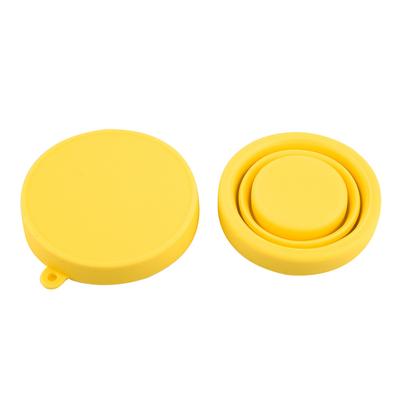 Silikon Teleskop Trinkbecher Faltbar Klappbar Reise Camping Outdoor Gelb
