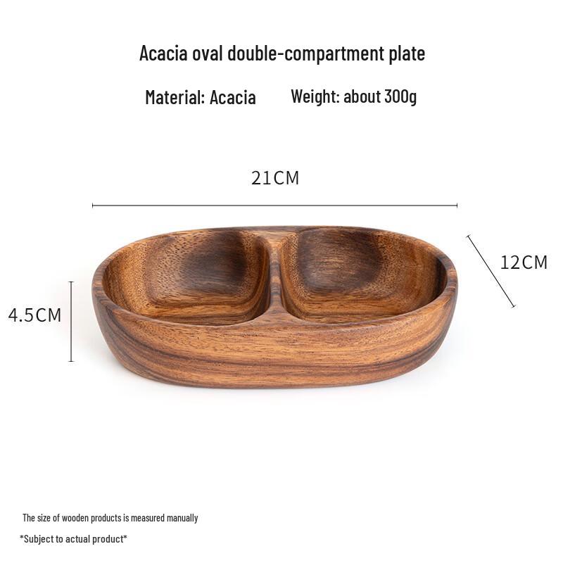 ZISIZ Double-Compartment Oval Serving Plate