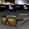 Square Yellow Night Vision Anti-Glare Goggles for Men Women Driving Fishing Beach Sunglasses Protection Polycarbonate Glasses