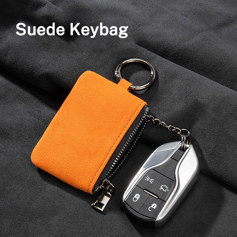 Car Key Bag Suede Coins Wallet Mini Card Pouch For Ford Focus 2 Fiesta Mondeo Fusion Escape Edge Ecosport Kuga ST LINE Accessory
