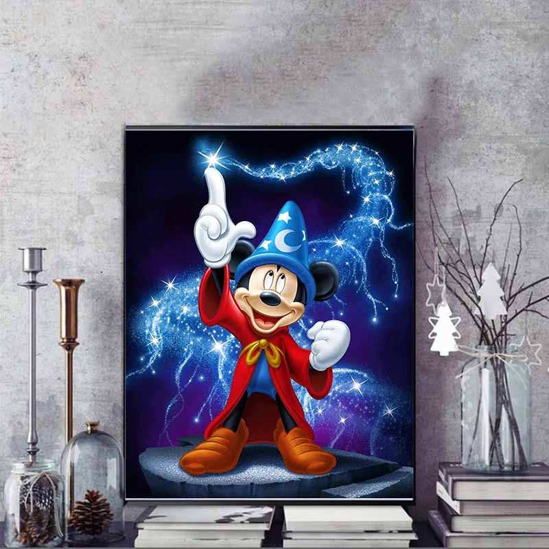 Disney Diamond Painting 5D Mickey Wizard DIY Handmade Gift for Living Room Bedroom Office Home Decoration