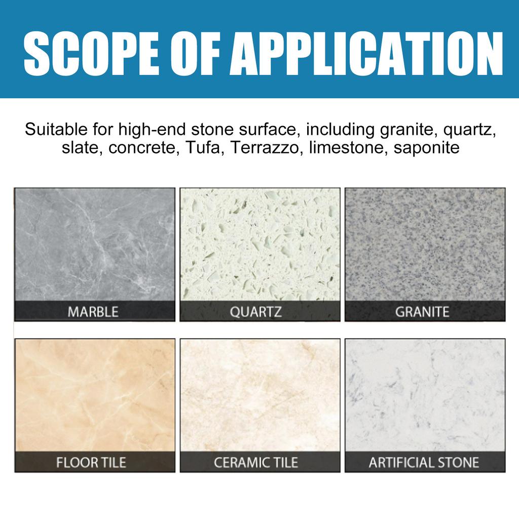 Jaysuing Stone Crystal Plating Agent Kitchen Quartz Stone Tile Countertop Scratch Repair Cleaning Stain Brightener Less