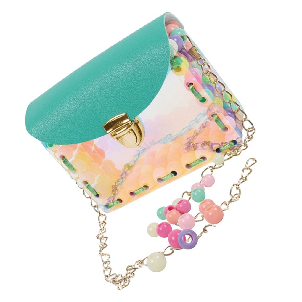 

DIY Crossbody Bag Girls Film Beads Bags Shiny Art Kit Educational Interactive Pouch Toys Gift Box for Party Favors type d