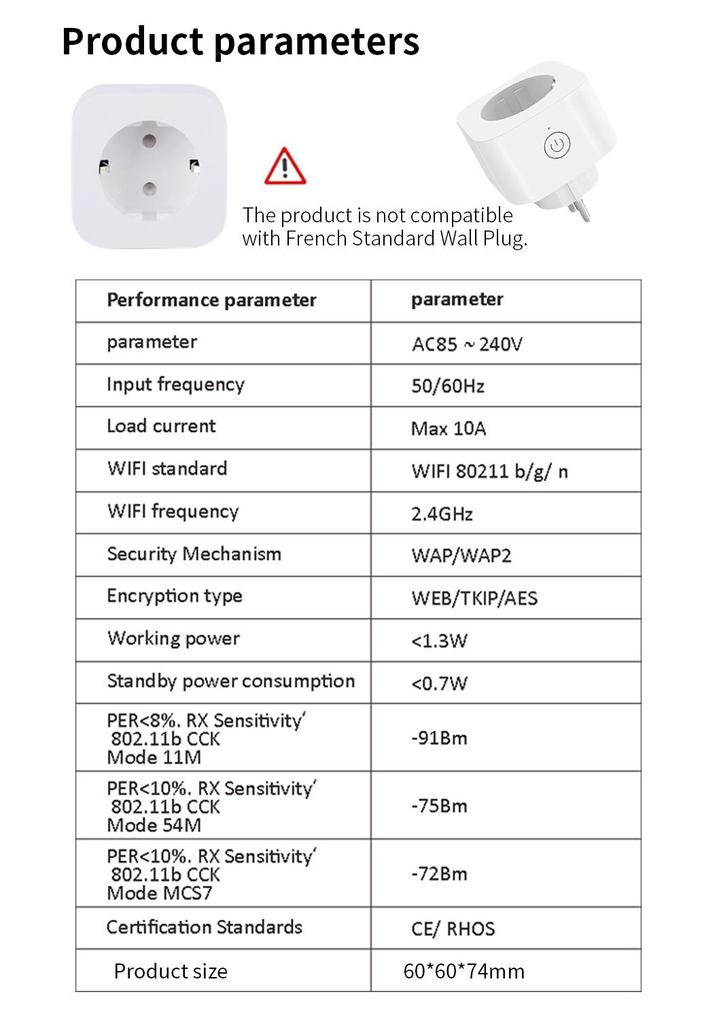EU Standard HomeKit Smart Socket with Siri Voice & App Control