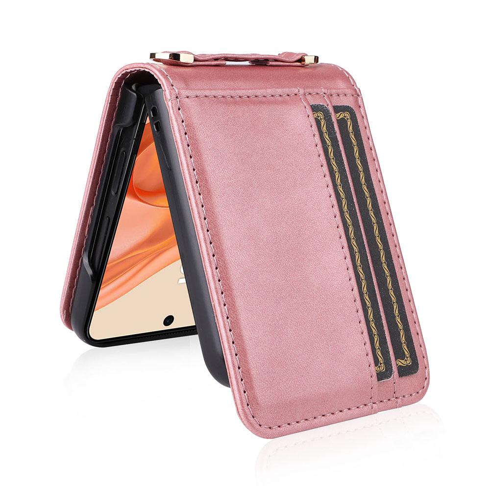 For Motorola Razr 2025/Razr 2024/Razr 60/Razr 50 5G Case Card Slots Leather Phone Cover with Lanyard