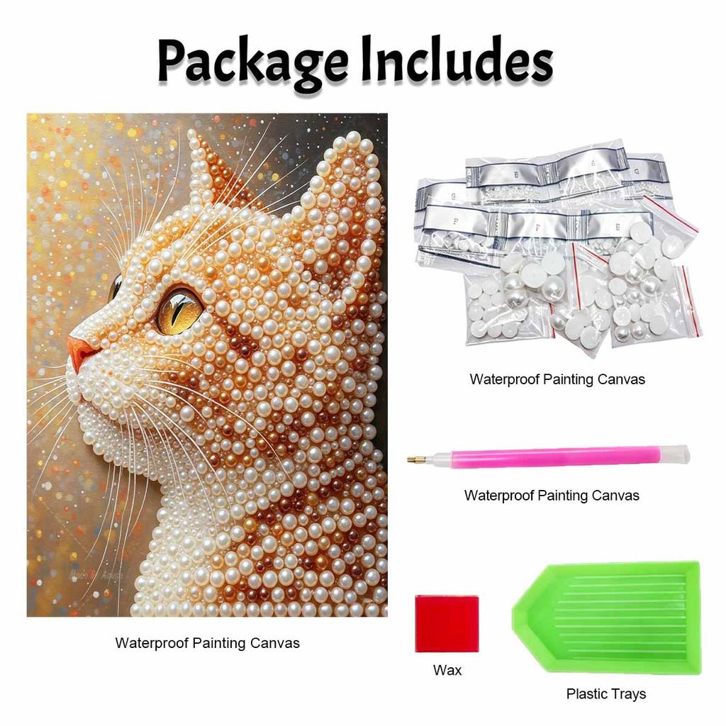 Cat pearl painting handmade diy 5D pearl painting kit home wall decoration art