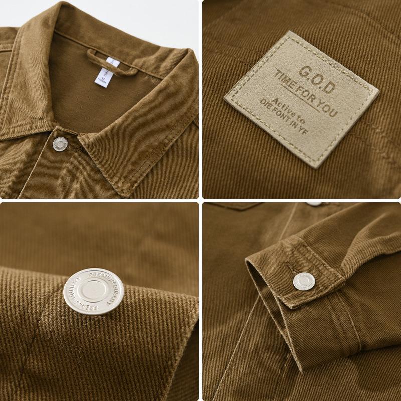 Reine Baumwolle Cargo Jacken für Männer Frühling Herbst Denim Männer Jacken Frühling Herbst Casual Einreiher Jean Mantel Jugend Streetwear