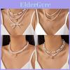 Ensemble Collier de Perles Vintage avec Design Cœur et Nœud Papillon pour Femmes