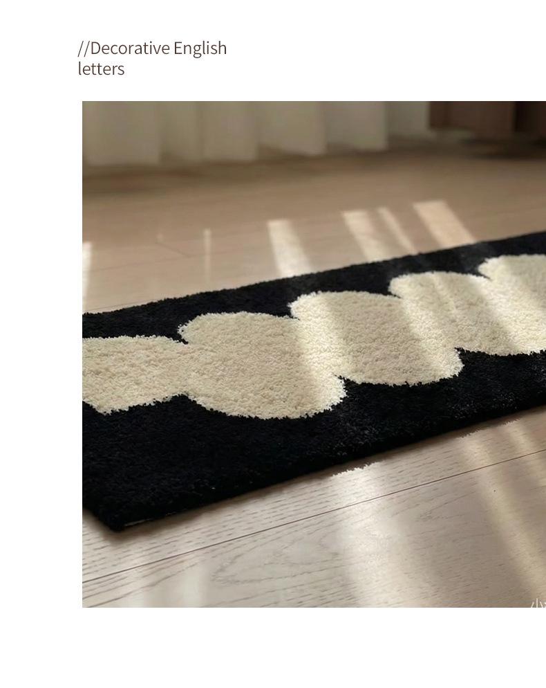 Korean Style Thickened Non-Slip Bathroom Floor Mat with Personalized Letter Flocking - Water-Absorbing Foot Pad/ Carpet