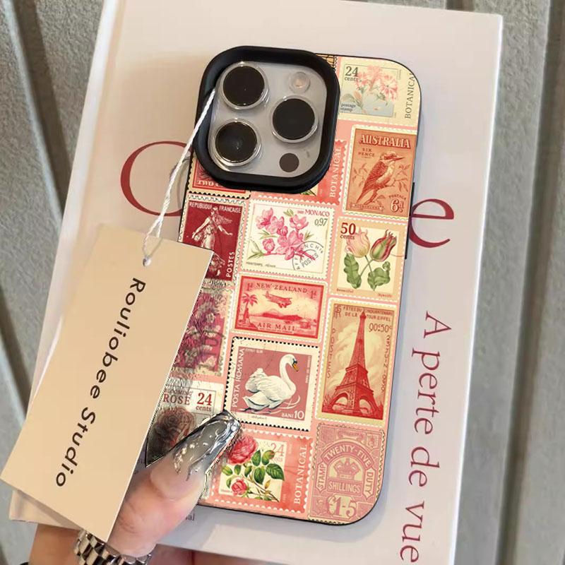 Vibrant Retro Stamp Lichee Design Phone Case For iPhone 17 Air 16 e 15 14 13 12 11 Pro Max Plus SE Soft Shockproof Cover