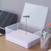 Großkapazität Transparenter Dokumentenorganisator Kunststoff Klar Quadratische Form Aufbewahrungsbox Organizer-Box Schreibtisch Dokumentenaufbewahrungskoffer