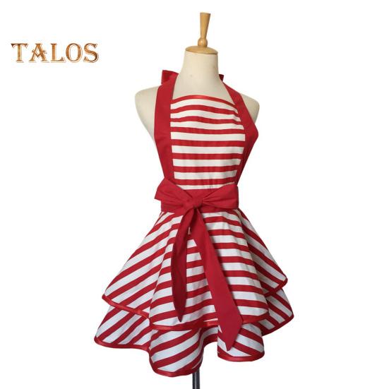 Fartuch Vintage dla Kobiet Kuchenny do Gotowania Pieczenia Grillowania Paski Zakrycie od Klatki Piersiowej do Kolan Regulowany Szyja Paski Fartuch w Kropki Retro Dzień Matki