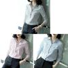 Womens Striped Long Sleeve Shirt With Polished Design For Office Wear