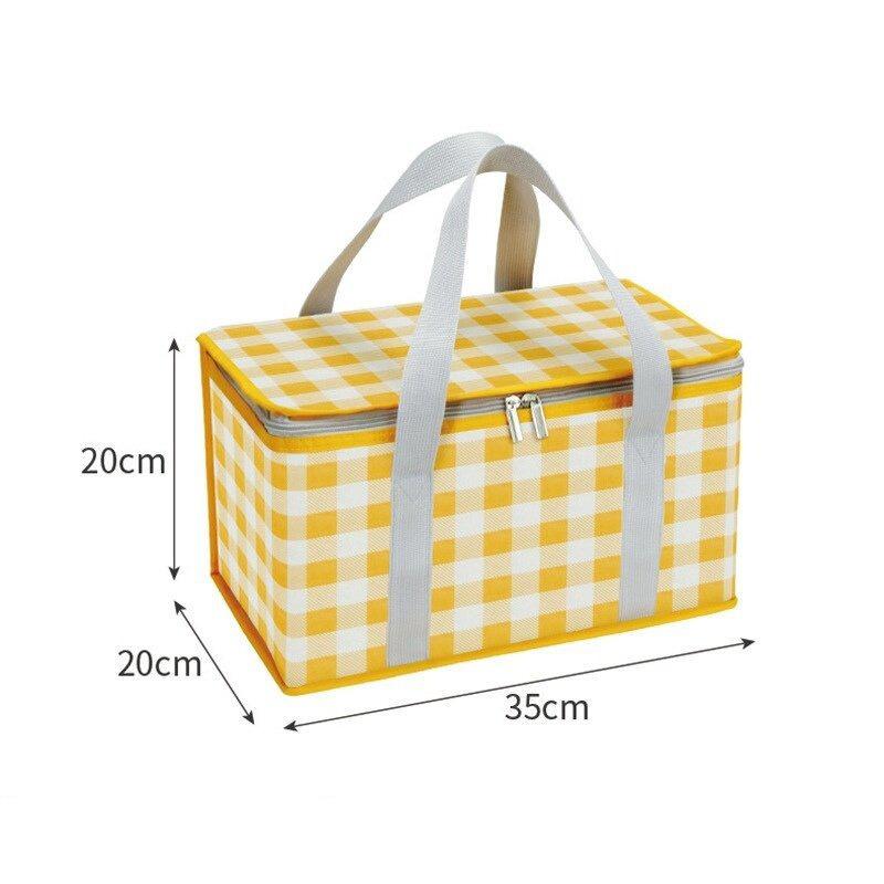 Large-capacity Picnic Bag with Thick Insulation for Heat Retention and Cold Preservation, Foldable and Portable Lunch Box