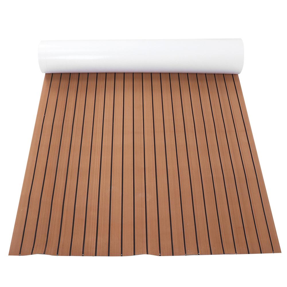 EVA Flooring Mat 120x240cm Non-Slip Self Adhesive Decking Pad Decoration for Marine Boat Yacht(Light Brown Black )