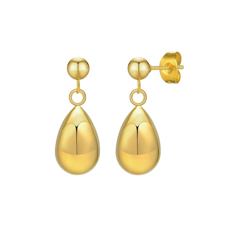 

[AJIRO ACCESSORY]P127 (Gold) surgical stainless steel stainless earrings drop drop gift present simple office Popularity st0093