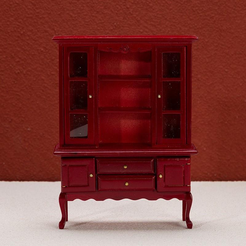 1:12 Scale Miniature Wooden Cabinet Dollhouse Decor Handcrafted Birch Wood Furniture Accessory In Classic American Style