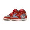 Air Jordan 1 Mid SE PS Denim Red Kids Sneakers Orange Cinnabar Hemp DM4383-600