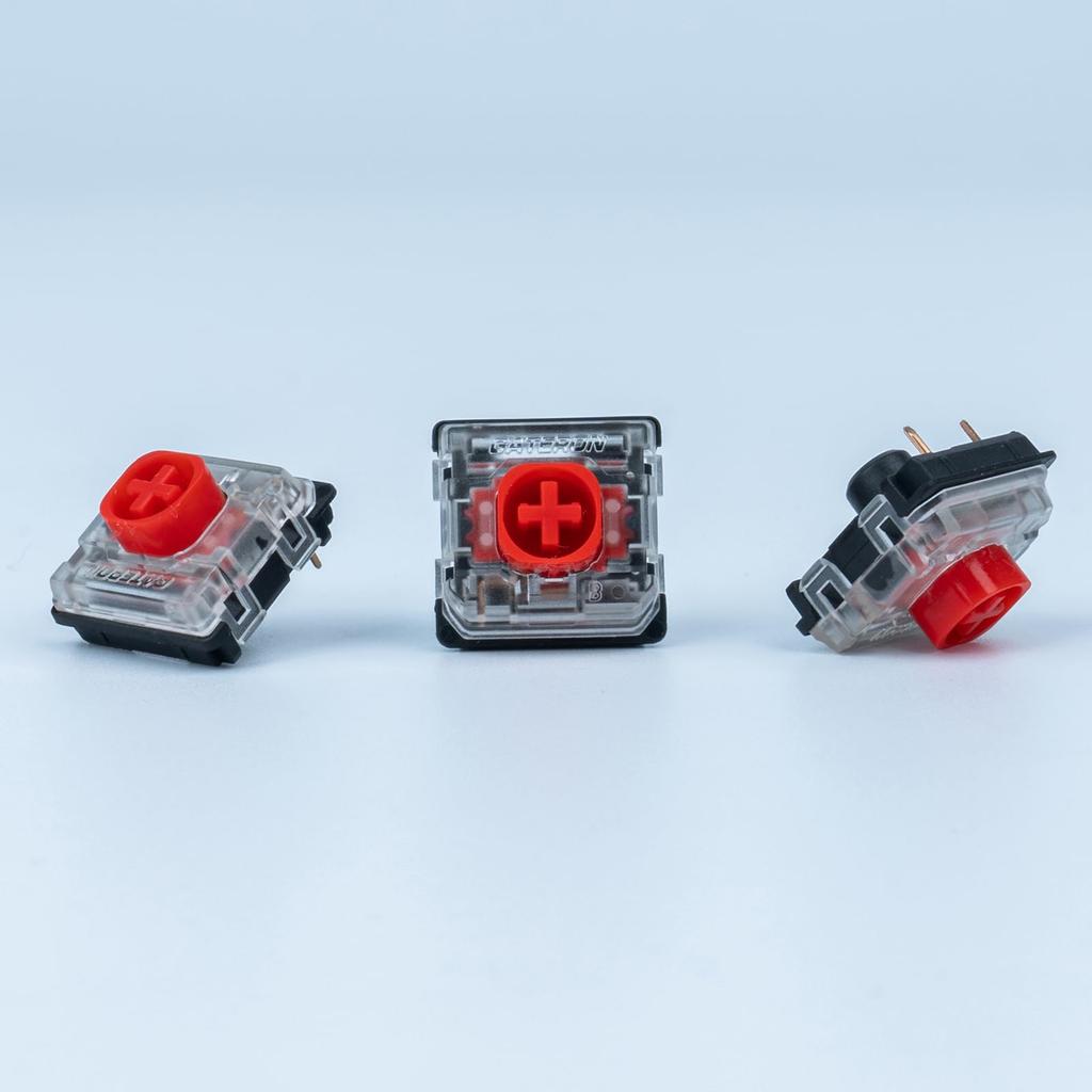 GATERON Red Silent Keyboard Switches with Linear 45gf SMD LED Factory for MX Mechanical Keyboards KS-33 Low-Profile 2.0 3-Pin Pre-Installed (110)