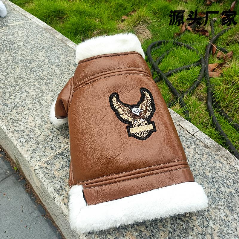 New Fall/winter Pet Clothing Jacket - Falcon Leather Coat with Added Insulation for Warmth. Pet Clothing for Cats and Dogs, Including Accessories.