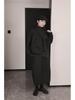 Women's Dark Style French Ribbed Cotton Padded Midi Skirt, Ideal for Autumn/Winter, Quilted A-line Design