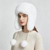 Unisex Faux Fur Aviator Hat Thickened Faux Fox Fur Ushanka with Ear Flaps Warm Winter Outdoor Hat