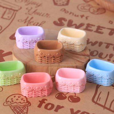 Blumenrahmen Mini Webkorb Harz DIY-Set für Spiellebensmittel-Zubehör