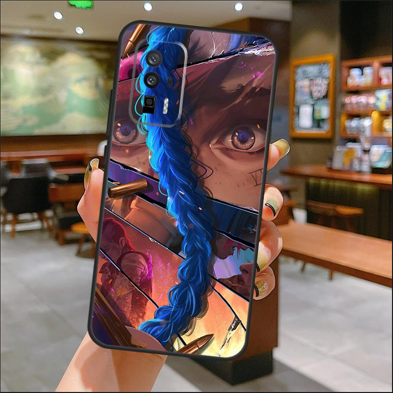 Arcane Jinx Vi Anime Case For Xiaomi 15 Ultra 13 14 11T 12T 13T 14T Pro POCO X7 Pro X3 X5 X6 M6 F5 F6 Pro Cover