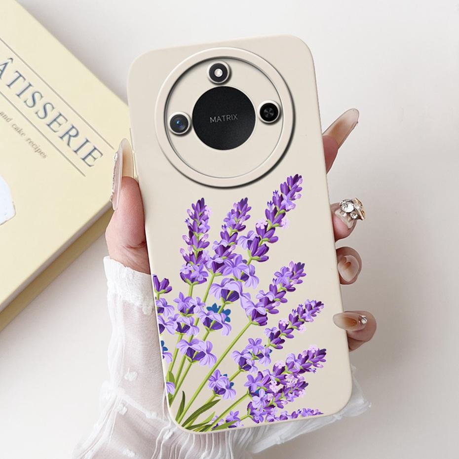Phone Case For Honor X9c Smart 5G Pretty Girl Flower Printed Soft Silicone Back Cover For Honor X9C X9cSmart Cases Bumpers