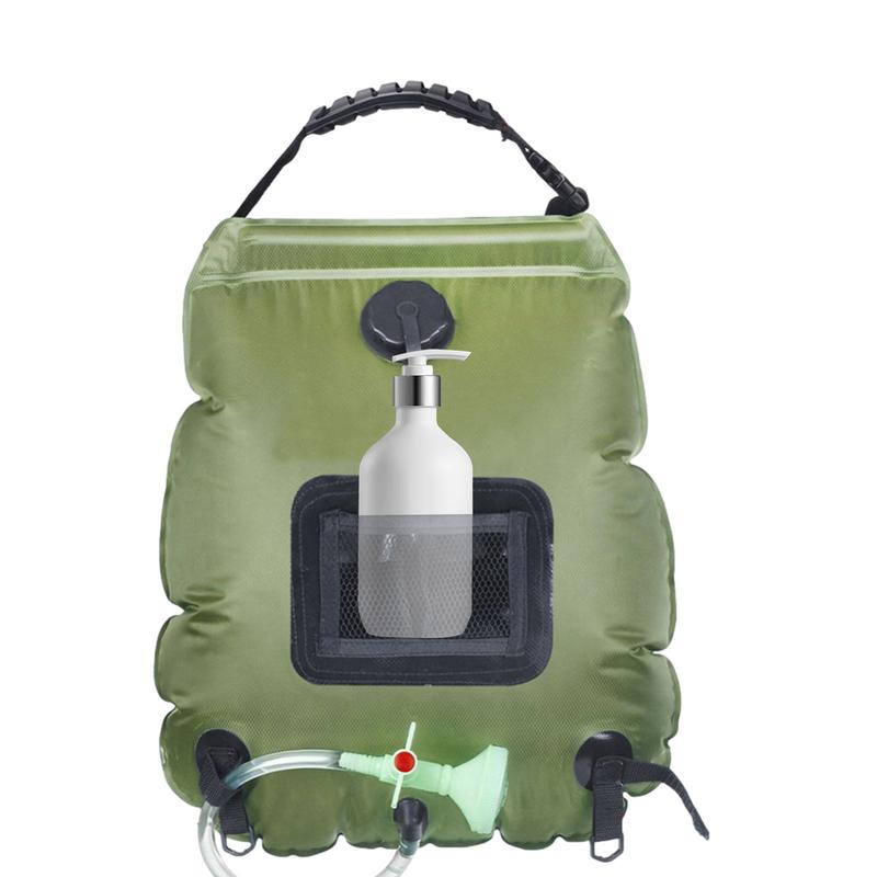 20L Shower Pouch Camping Shower Solar Heating Water Pouch Folding Water Canister Camping Bucket Bottle Pouch Camping Supplies