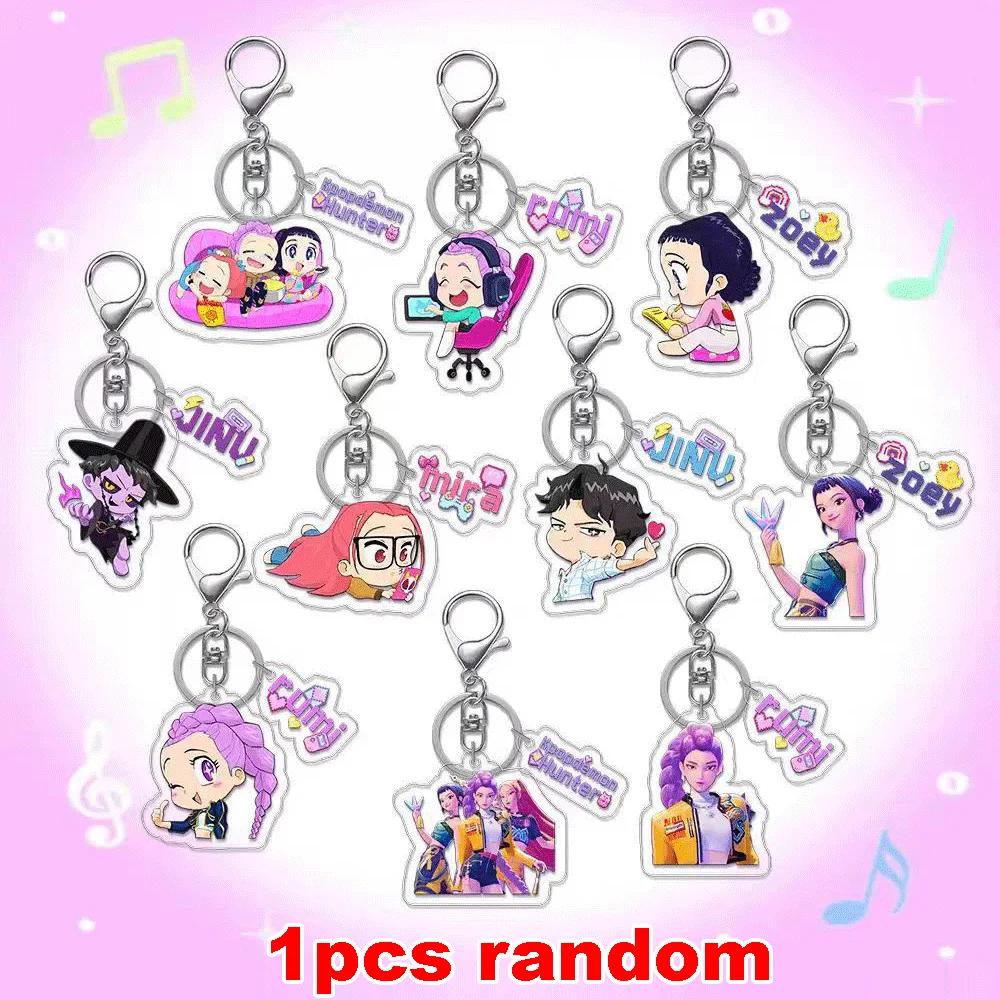 

1/5Pcs KPOP Demon Hunter Keychains Cute Rumi Mira Zoey Car Key Ring Girls School Bags Pendant Fashion Decoration Toys Gift