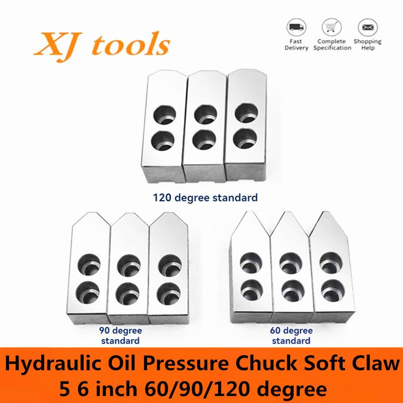 HOT Soft Claw Oil Pressure For Lathe 5 inch 6 inch 60/90/120 Degree Hydraulic Oil Pressure Chuck Soft Claw Mechanical CNC Lathes Tire Chucks 1