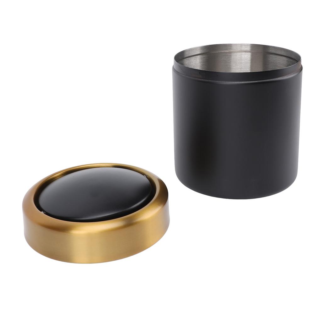 Bords papperskorg Rostfritt stål Stilfull Bordsavfallskorg Liten Soptunna med Lock för Vardagsrum Kök