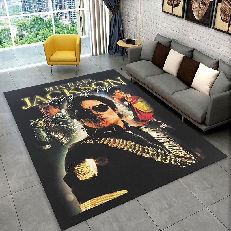 Retro MJ Michael Jackson King of Pop Non-Slip Area Rug for Living Room,Bedroom,Playroom,Carpet Floor Mat Home Decor Rug Room