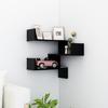 VidaXL Corner Wall Shelf Black 40x40x50 Cm Chipboard