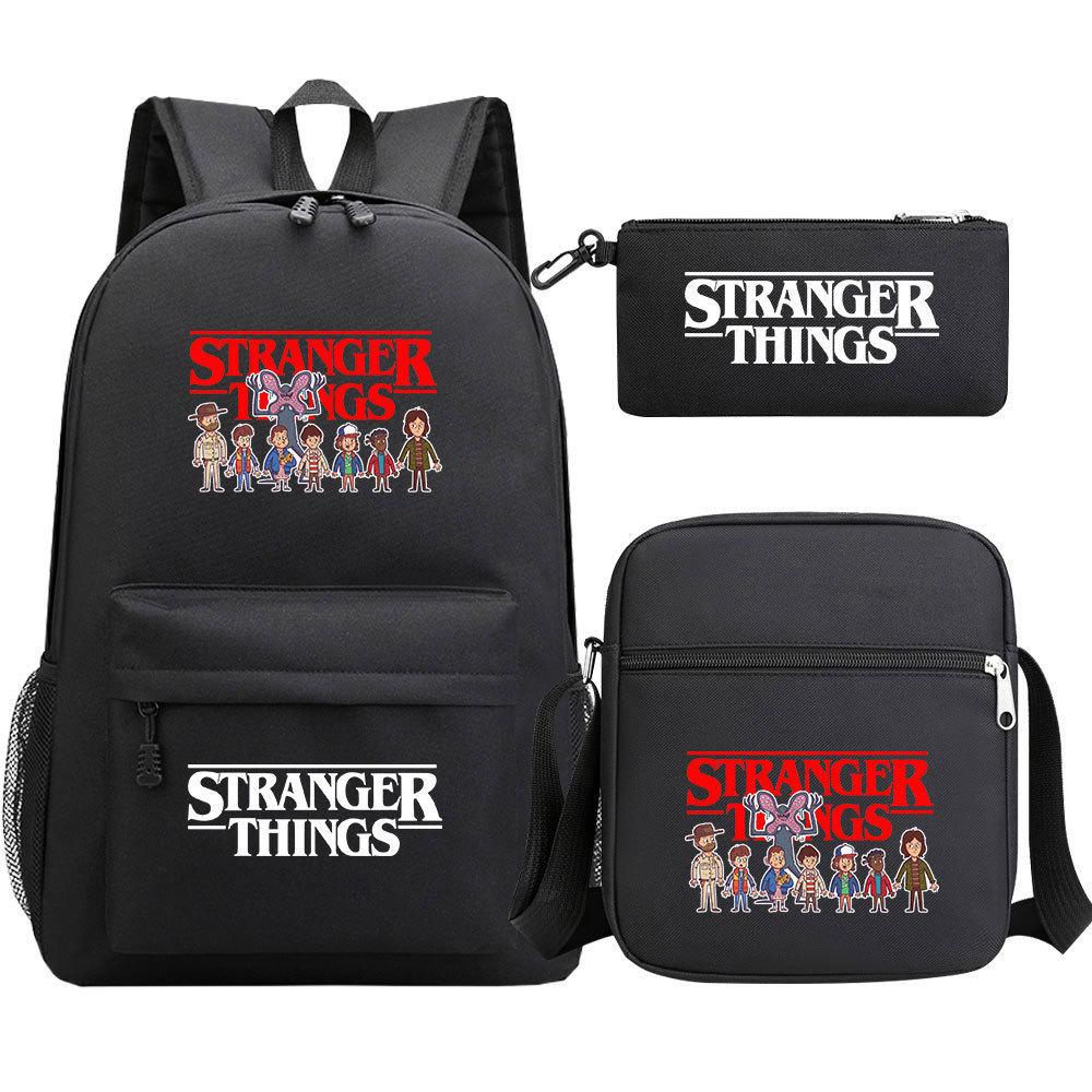 Stranger Things Star Printing Teen Student School Bag Three-Piece Men'S And Women'S Backpack