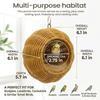 Rattan Bird Nest Chewproof Steel Frame Parakeet Nesting House for Cage, Small Bird Hammock Parrot Sleeping Bed with Soft Mat Suitable for Small Birds