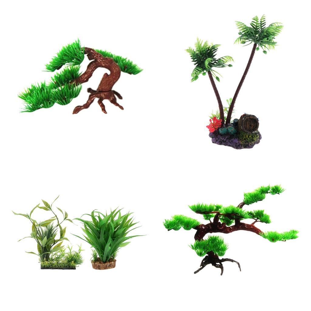 Aquarium Ornament Fish Tank Decoration Accessories for , Green - S/L to Choose