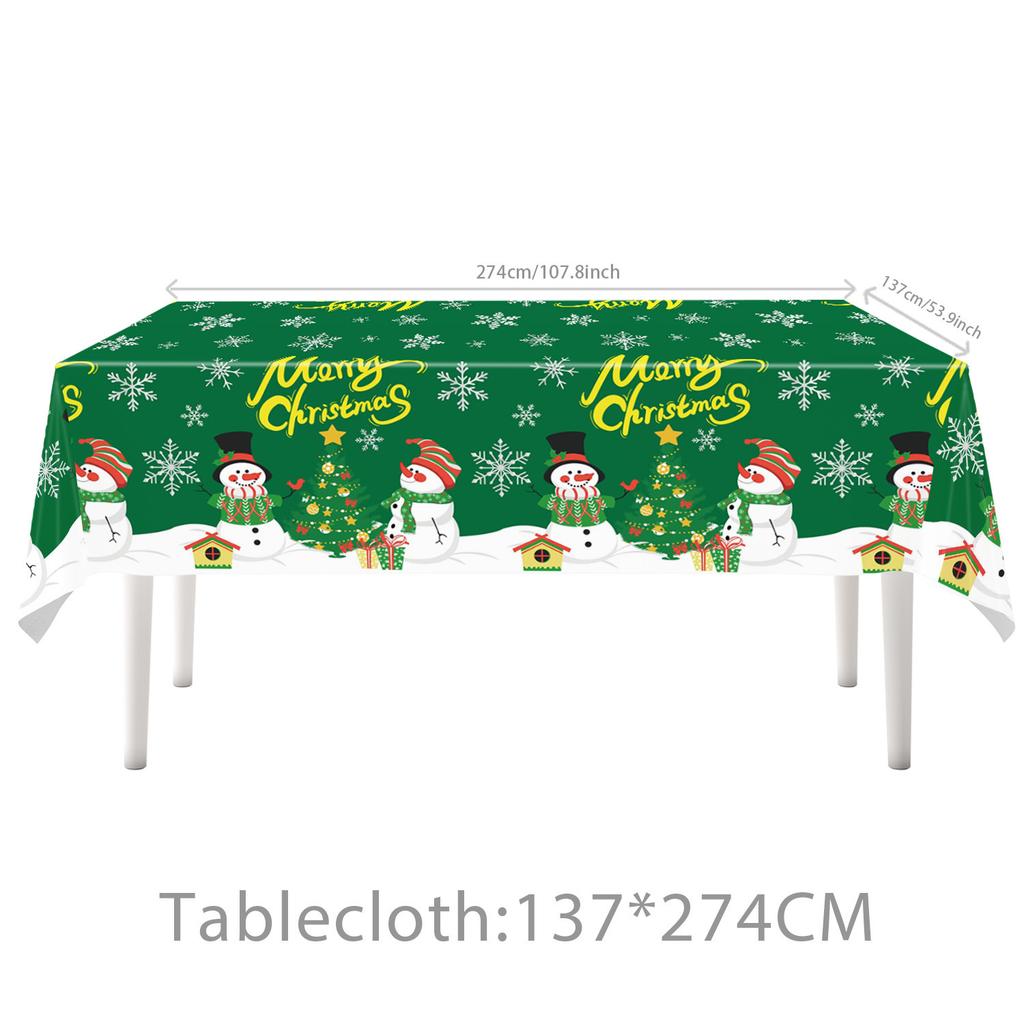 Merry Christmas Christmas Tablecloth Disposable Party Holiday Tablecloth Pe Tablecloth Party Decorations