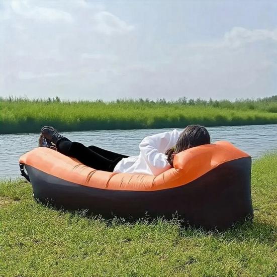 Sofá de Aire Inflable para Exteriores, Sillón Inflable Plegable Portátil, Silla Tumbona de Aire Ergonómica Anti Fugas para Exteriores, Playa, Senderismo, Picnic