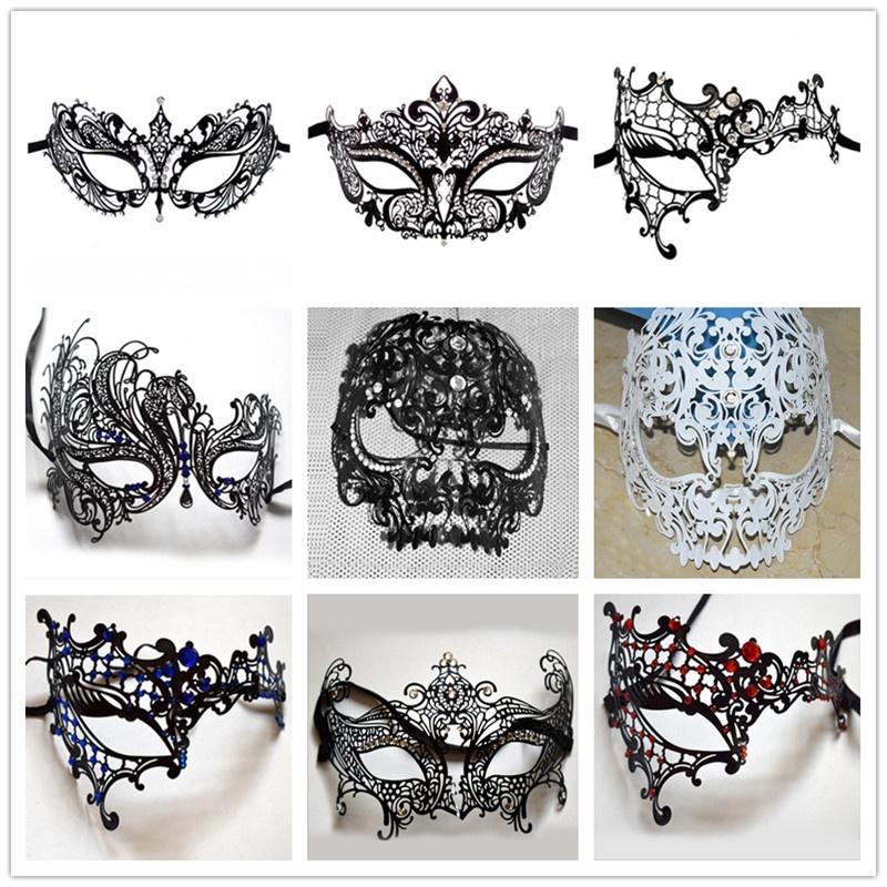 Halloween Costume Party Dress Princess Mask Venice Metal Rhinestone Half Face Mask