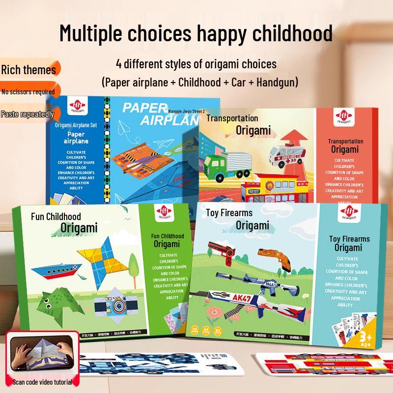 Children's 3D Paper Airplane Origami Puzzle and Training Book