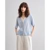Women's Silk Blend Faux Two-Piece V-Neck Cardigan