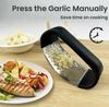 Stainless Steel Garlic Press - Easy Clean Durable Kitchen Gadget for Chopping Crushing Garlic Black
