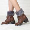 Solid Color Faux Fur Leg Warmers Thick Warm Foot Sleeve Y2k Style Fuzzy Foot Covers  Boot Toppers