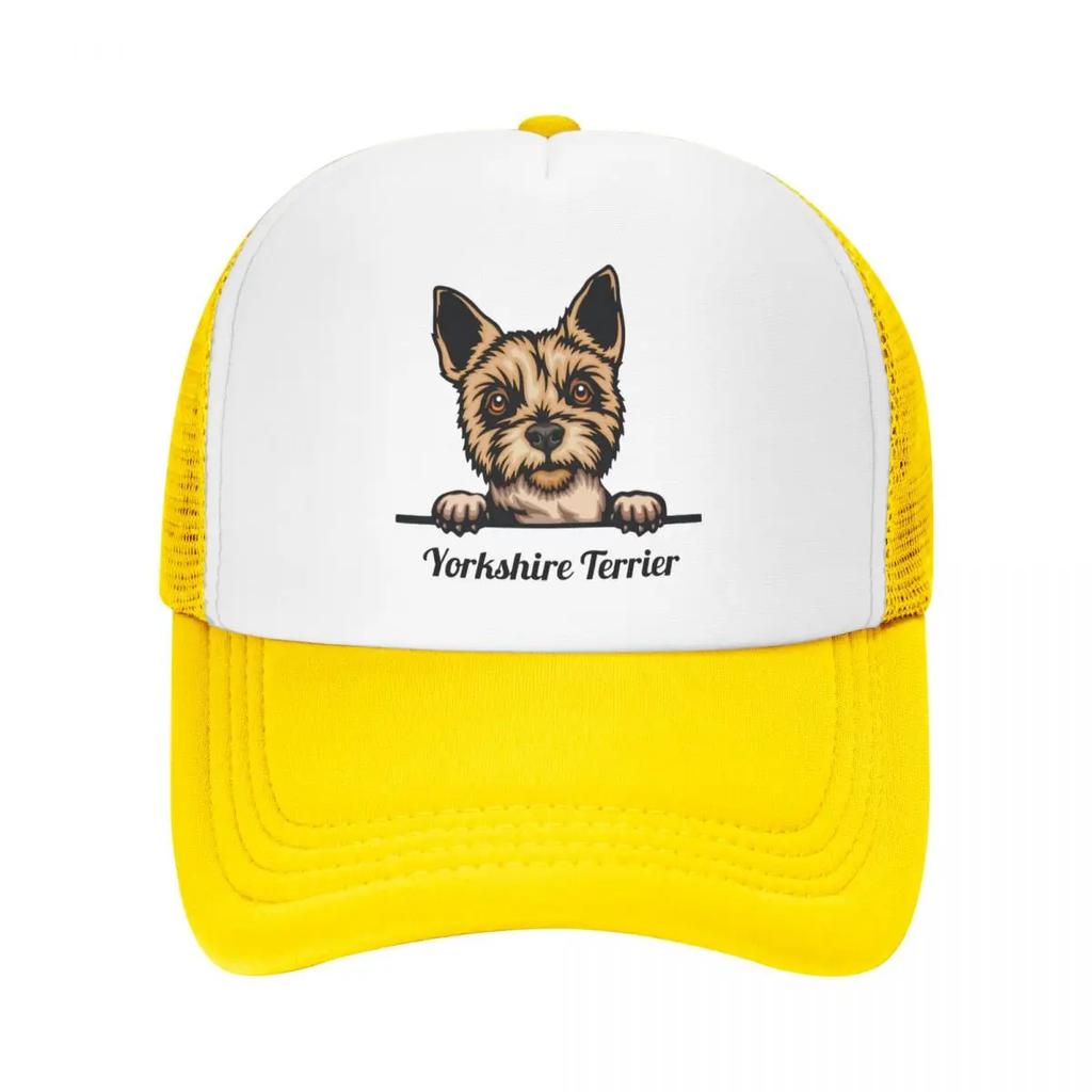 Cappellino da camionista con cane Yorkshire Terrier che sbircia Personalizzato Donna Unisex Regolabile Cappellino da baseball per adulti Cappellino da papà per esterni