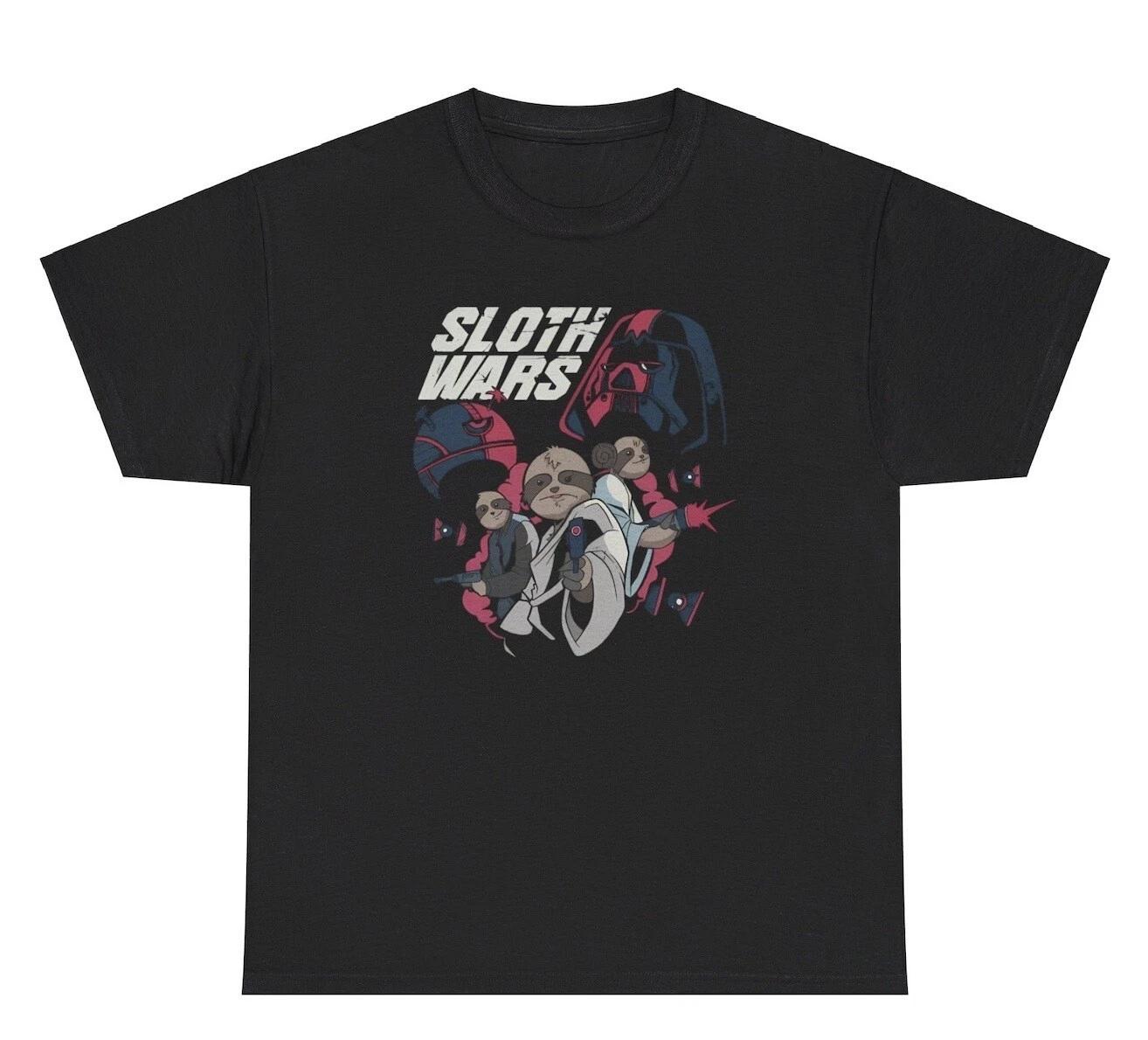 Sloth Wars Parody T Shirt Funny Animal Movie Parody Joke Humor Tee S
