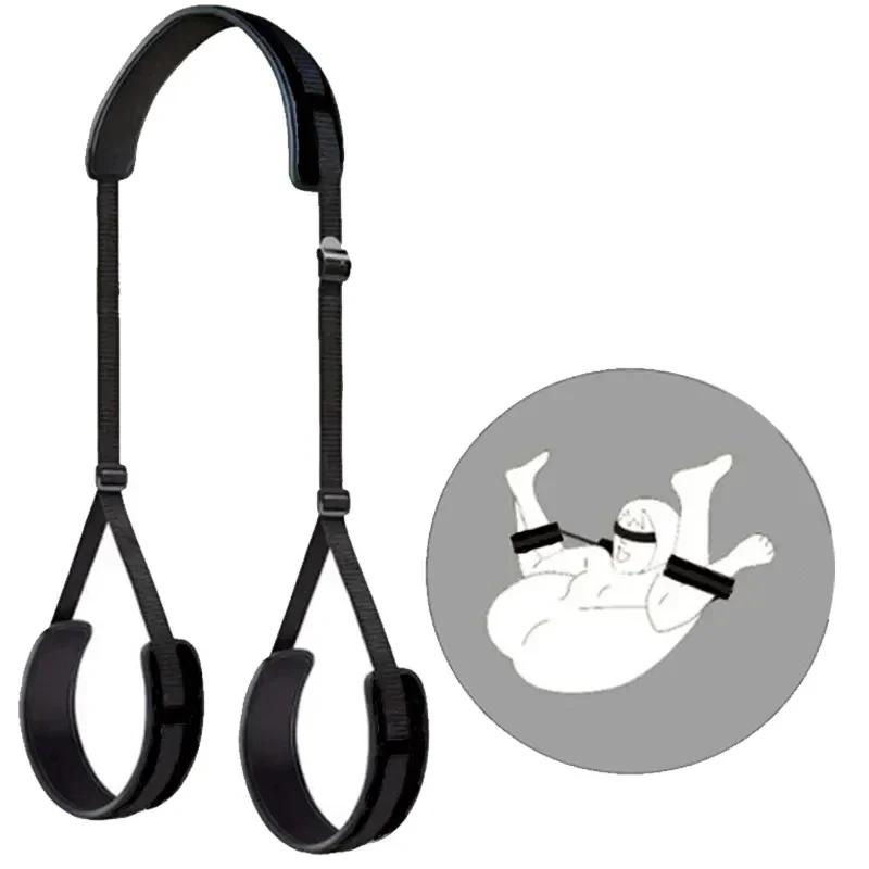 Open Thigh Sex Toy Kit for Adult Couples - Adjustable SM Slave Open Leg Sextoy with Erotic Game Bandage and Neck Pillow